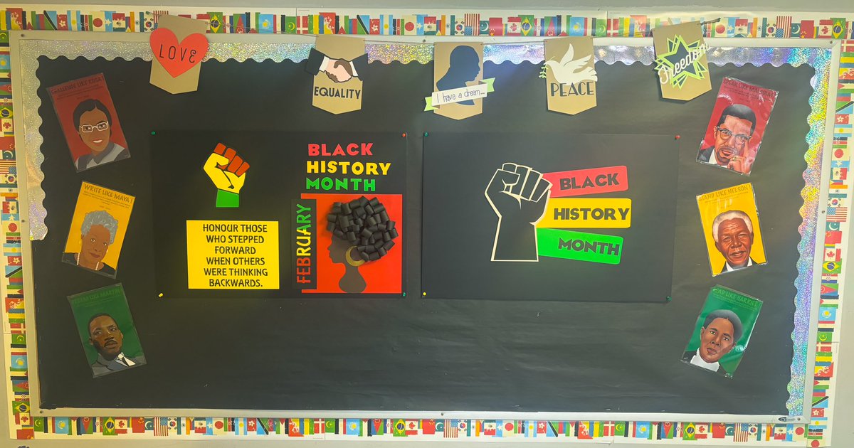 ErinCoates18's tweet photo. The HHM International Club created this display to honour Black History Month: Black Excellence: A Heritage to Celebrate; a Future to Build. @hhmoffice1 @SheldonBarry3 @NLSchoolsCA @jamieparsons75 https://t.co/BxJH1oVFaJ