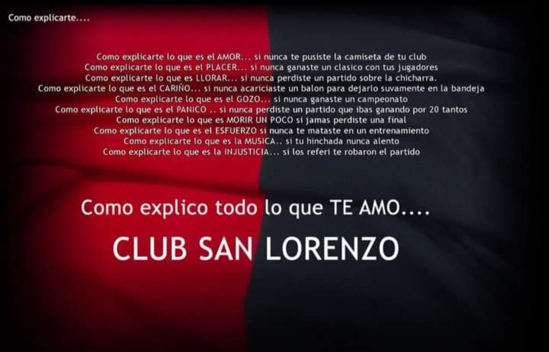 Cuantas cosas uno se aguanto y se aguanta por este amor.
Como explicarte....