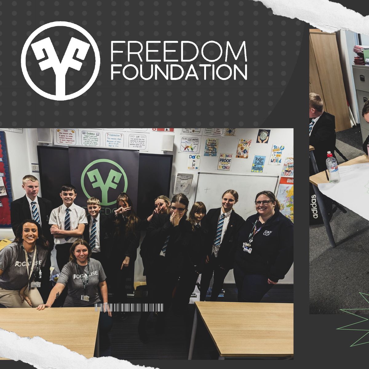 FreedomFdn_UK's tweet photo. We had a fantastic session with the students at Shirebrook Academy, building a graffiti wall last week! 

Our bespoke Focalise programme runs for twelve weeks and is designed to use music as a vessel for building confidence, resilience, and the ability to realise goals. https://t.co/dZUYGGhwVr