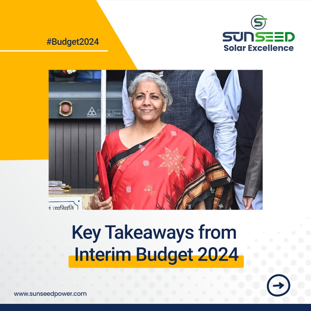 PowerSunseed's tweet photo. Here are the Key announcement's from Miss. Nirmala Sitharaman's Budget for 2024.  

#budget2024 #unionbudget #budgethighlights #nirmalasitharam #interimbudget2024 #financeministry #government #india #schemes #budgetstock #healthcare #ministers #railways #gdp #solar #rooftopsolar https://t.co/ksPKc6qvcn