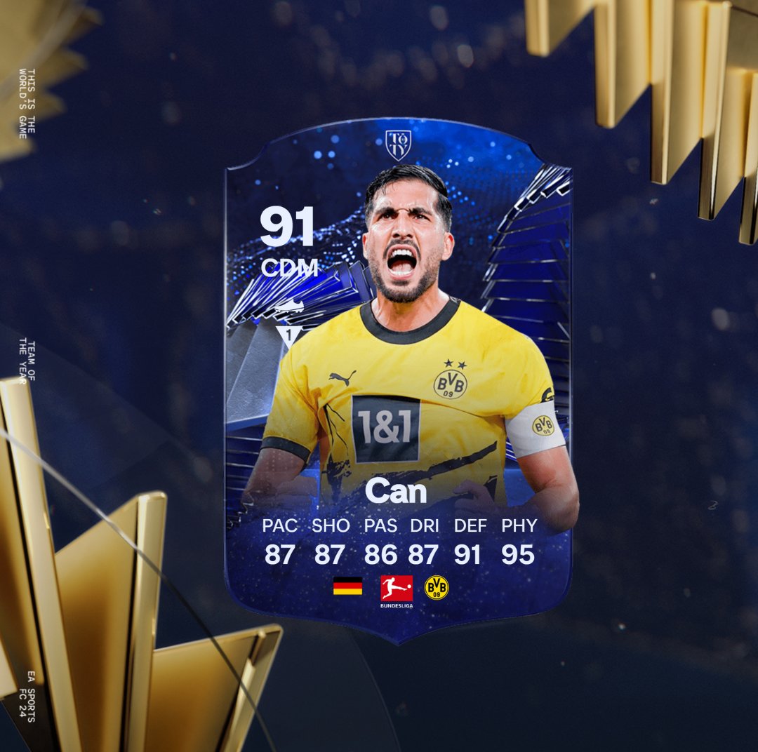 🚨Emre Can 🇩🇪 is coming as SBC tonight! NATIONAL PLAYER OF THE YEAR! 🇩🇪 Stats are prediction! 👀 #fc24