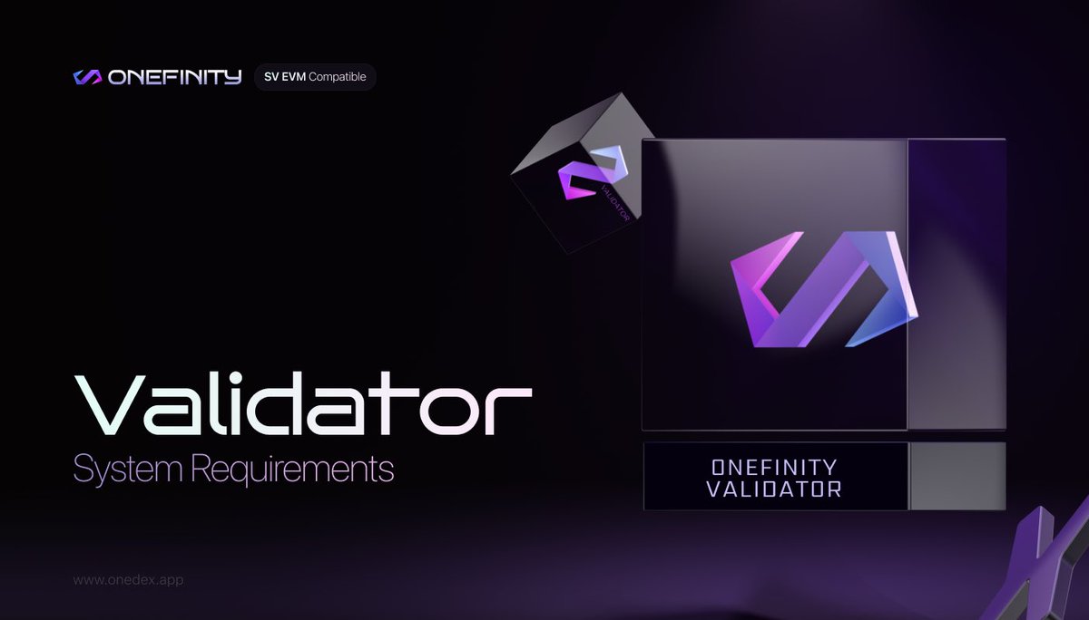OneFinityChain's tweet photo. ♾️ OneFinity Node System Requirements 
 
With the OneFinity Validator NFT sale taking place on @xoxnoNFTs on February 5th at 19:00h UTC, along with the NFT, you'll need the following minimum requirements to run a node: 
 
🔘 3000 $ONE tokens  
🔘 The minimum system requirements for running 1x OneFinity node: ⬇️ 
 
♾ 4 x dedicated/physical CPUs 
♾️ 8 GB RAM 
♾️ 200 GB SSD 
♾️ 100 Mbit/s always-on internet connection, at least 4 TB/month data plan 
♾️ Linux OS (Ubuntu 22.04 recommended) / MacOS 
 
#MultiversX #EGLD #SovereignShard #Ethereum #EVM