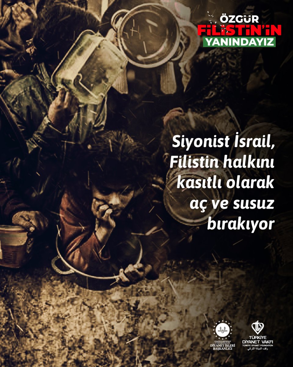 DiyanetVakfi's tweet photo. Siyonist İsrail, Filistin halkını kasıtlı olarak aç ve susuz bırakıyor

#ÖzgürFilistininYanındayız https://t.co/rVoBYHGsck