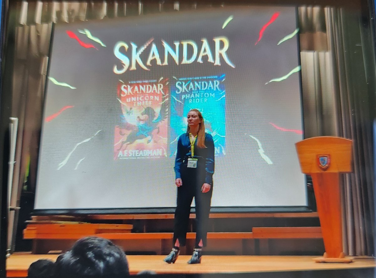 KEHSlibrary's tweet photo. Some of our Thirds and L4ths were lucky enough to attend the brilliant talk and book signing with @annabelwriter they even got to create and name their own #Unicorns! Signed copies of the latest #skandarbooks are available in the Library now! Thanks @KECHB_Lib for hosting! https://t.co/CGE6XbdvNR