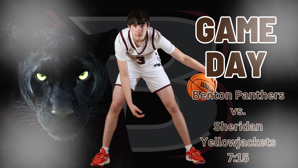 BoysBenton's tweet photo. 🏀Game Day🏀

🆚 @Jacket_Ball 
⏰ JV-5:00 Varsity- 7:15
📍Panther Arena
📺 Panther Arena (YouTube)

#TPW https://t.co/EsGPiVGeBd