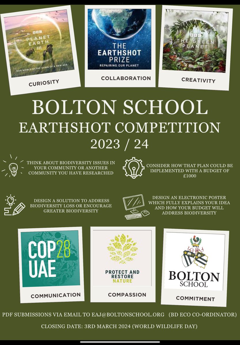 BSGDGeography's tweet photo. Introducing February’s monthly mission and launch of the Earthshot project! Winners of January’s monthly mission to be announced shortly🌎 @BoltonSch @LynneDKyle @BSGDEnglish @BSGDLowerSchool @Philip_Britton @BsbdEco @_NaomiLord @BSPDJnrBoys @winstanley_mrs https://t.co/LFyTHAnkLq