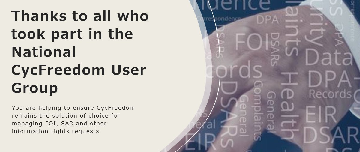 Customer driven, the quarterly National CycFreedom User Group provides an ideal forum for users to get together, share best practice and help to shape future development of our leading information disclosure management software.
#softwaresolutions #freedomofinformation #foi #dsar