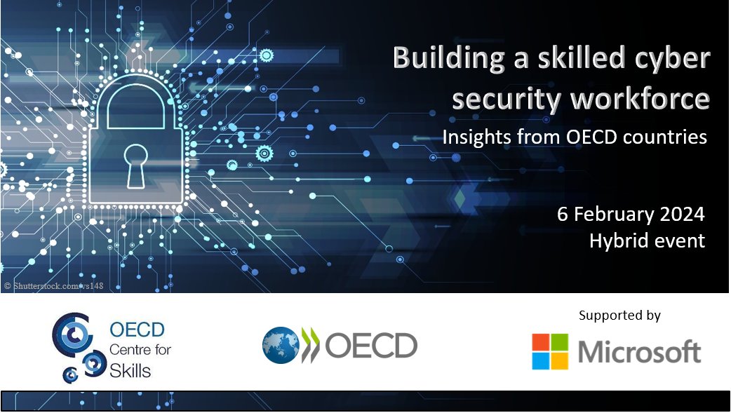 Demand for #CyberSecurity professionals in #Europe is on the rise but #skill shortages remain. Learn insights from 11 #OECD countries 📅 6 February 2pm (CET). Register now! 💻 Virtual event bit.ly/cyber-event-vi… ➡️ In-person event in Paris bit.ly/cyber-event-in…