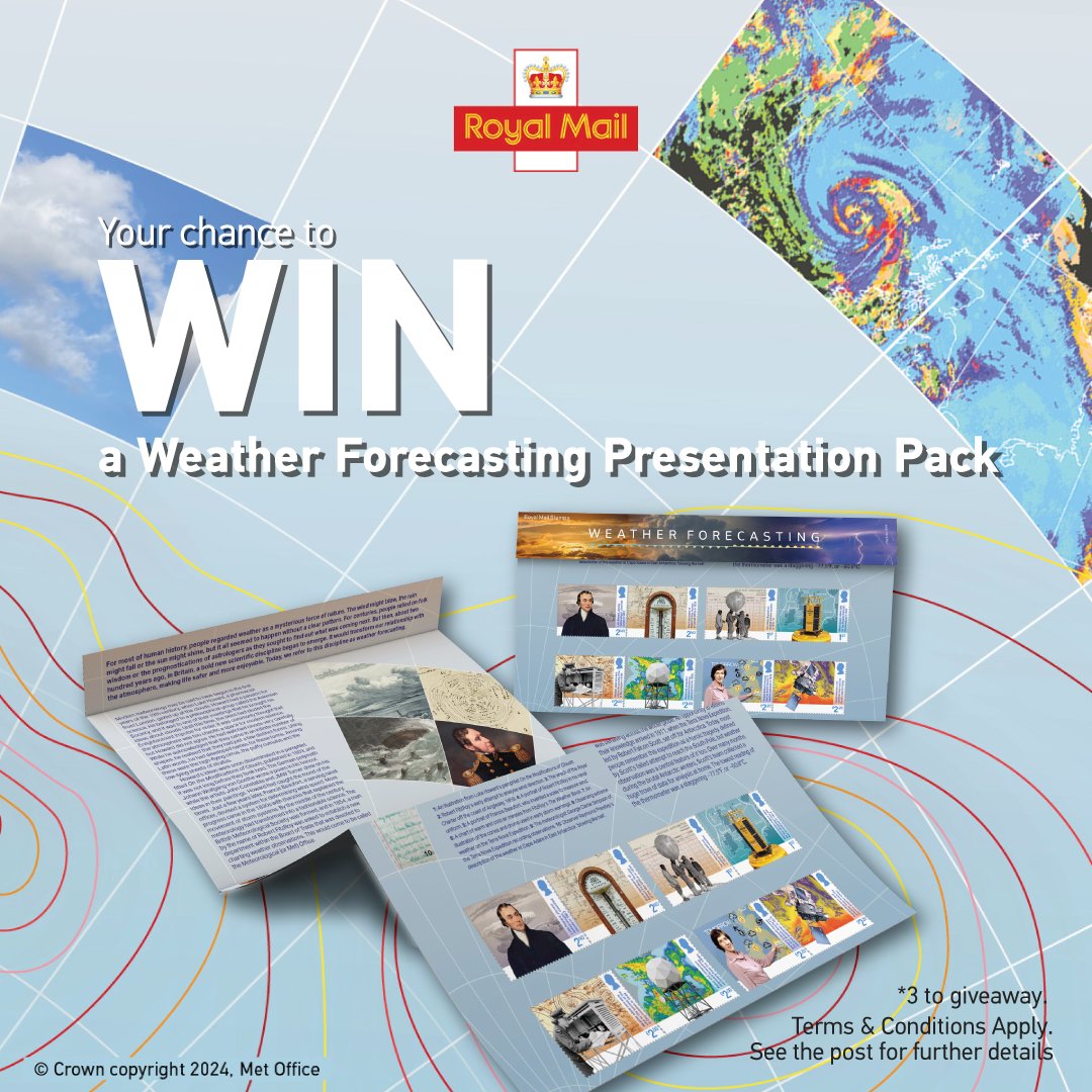 RoyalMailStamps's tweet image. Here&apos;s your chance to win a Weather Forecasting Presentation Pack (3 to give away). 

Q. What&apos;s the highest temperature ever recorded in the UK?

To enter, like + RT + reply below with the correct answer by 11:59pm on 06/02/2024

18+ UK only. Ts &amp;amp; Cs: royalmail.com/d8/socialmedia…