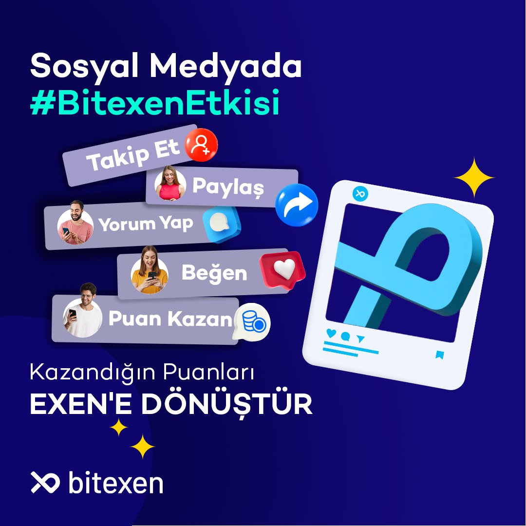 Bugünkü 2. Görevin Hazır ! 👀👀 X hesabını Bitexen hesabınla eşleştir, @bitexencom hesabını takip et, bu gönderiyi retweet et , 150 puan kazan !