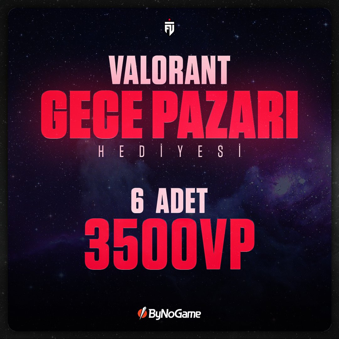 FUTesportsgg's tweet photo. Gece Pazarı'nın geri dönüşü şerefine @ByNoGame'in sizlere bir sürprizi var! 🥳

6 takipçimize 3500 VP hediye ediyoruz! 🎁

✅️ Bizi ve @ByNoGame'i takip et,
✅️ Bu post'u RT'le! https://t.co/5GsCXX9IOt