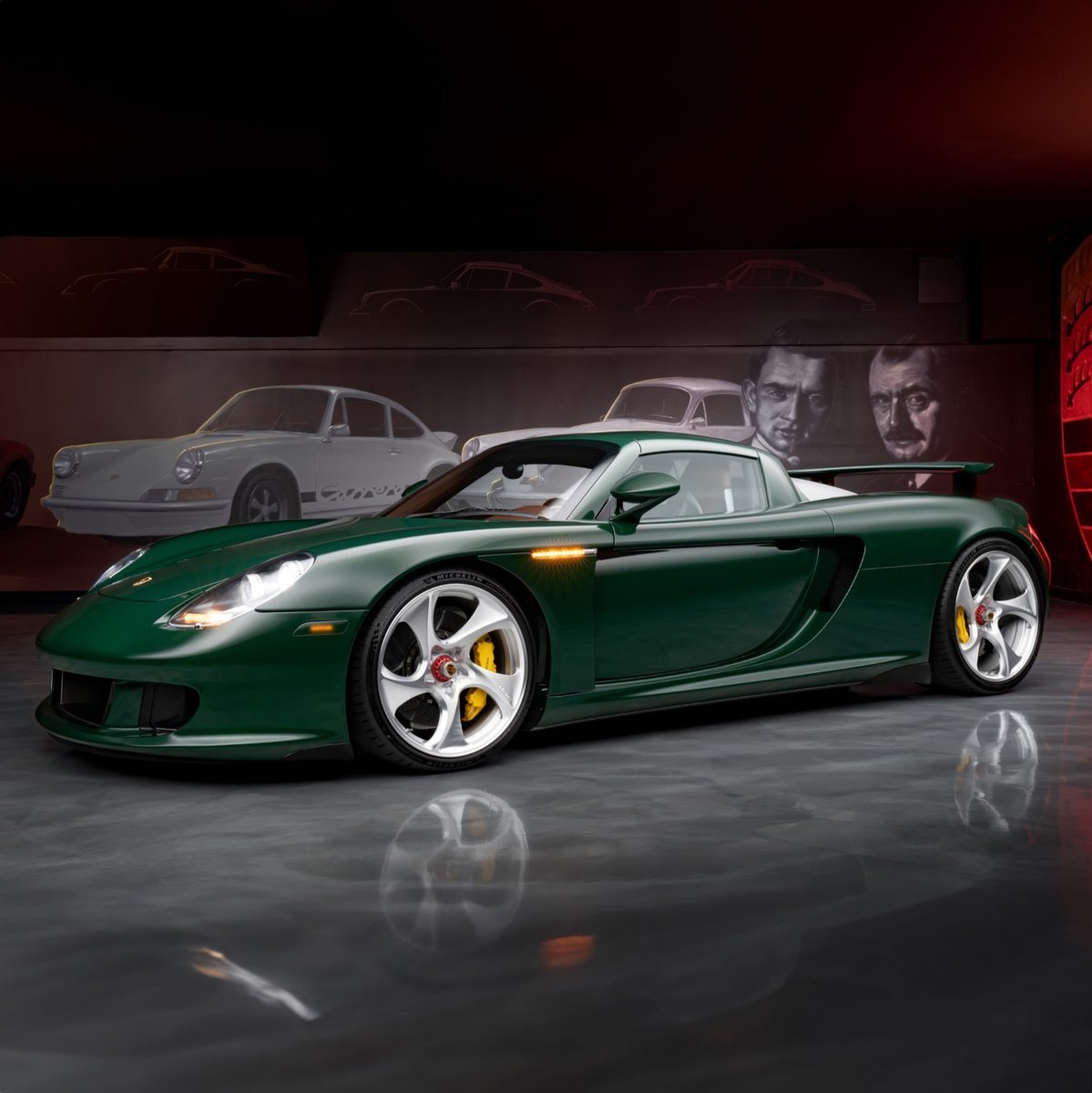 duPontREGISTRY's tweet photo. Extremely Rare &amp; Desirable 2005 Porsche Carrera GT | Asking Price: $1,699,800

This example comes wrapped in British Racing Green over a Terracotta Leather interior and features HRE 522M Wheels, GMG Exhaust &amp; a KW Suspension https://t.co/e5nhBykBe9
