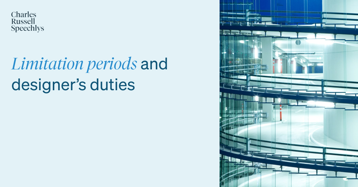 CRS_Lawyers's tweet image. What is the new guidance on limitation periods for bringing claims against designers?

Find out here: crs.law/giJC50QvNsQ

#Construction #TechnologyandConstructionCourt #LimitationPeriods #Designers #Claims