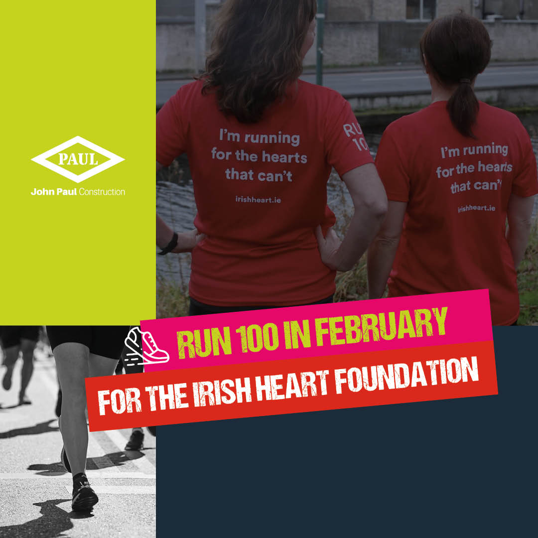 February is set to be an active month for our team as we take part in the Irish Heart Foundation's Run 100 challenge. This initiative is an excellent opportunity to raise funds for the Irish Heart Foundation. We look forward to getting started! #RUN100 #IrishHeartFoundation