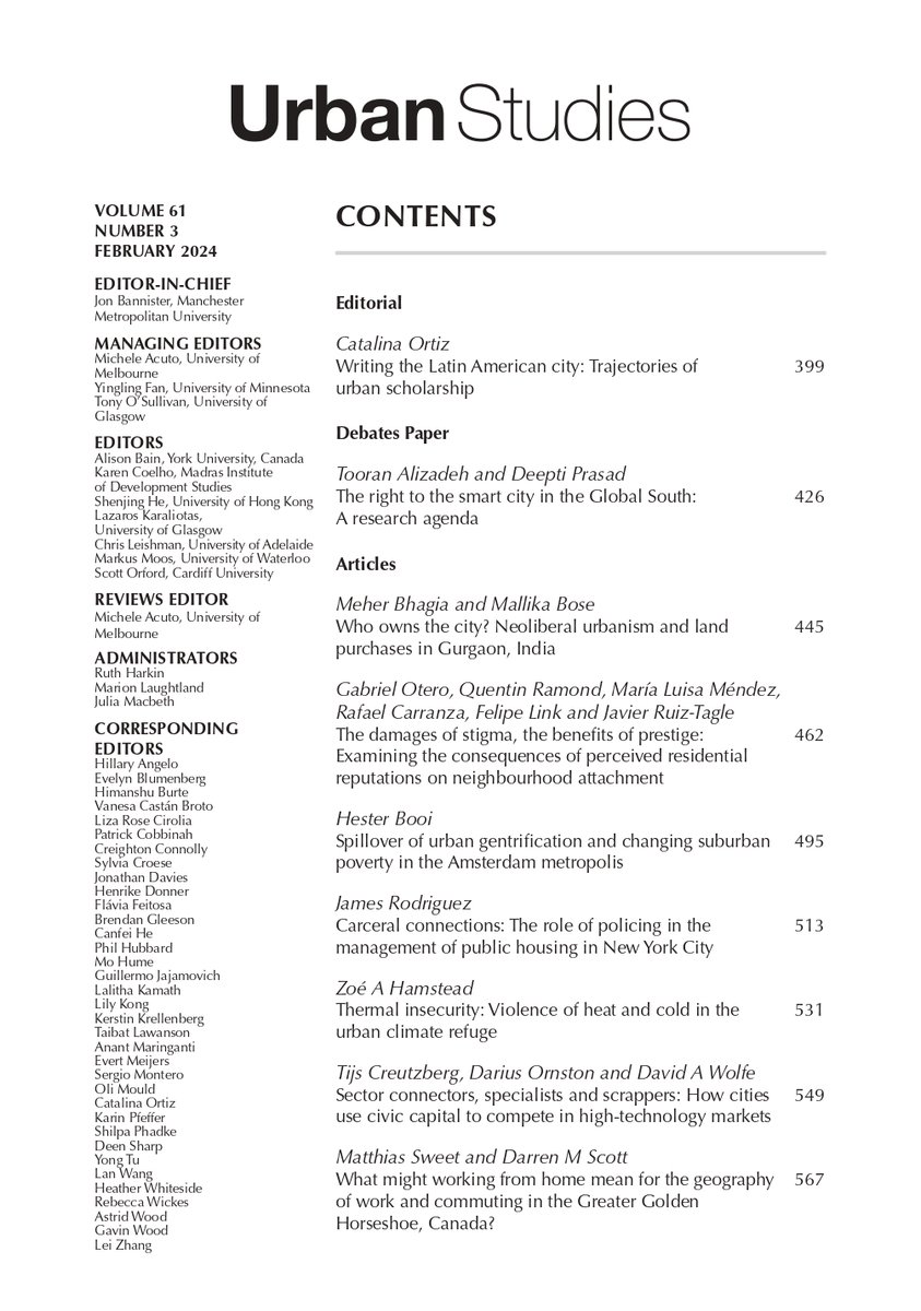 Urban Studies Journal tweet media