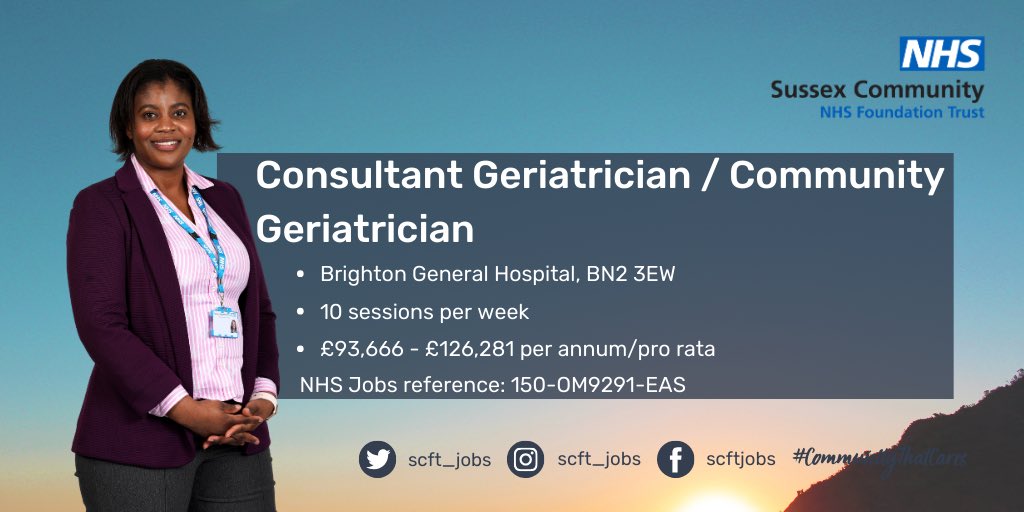 Looking for no weekends or on call?  Have a passion for transforming frailty services? We have exciting opportunities for enthusiastic and forward-thinking consultants to join us. Head to bit.ly/CG-Feb24 to apply via #NHSJobs. #SCFT #NHS #WeAreNHS #Brighton #Consultant