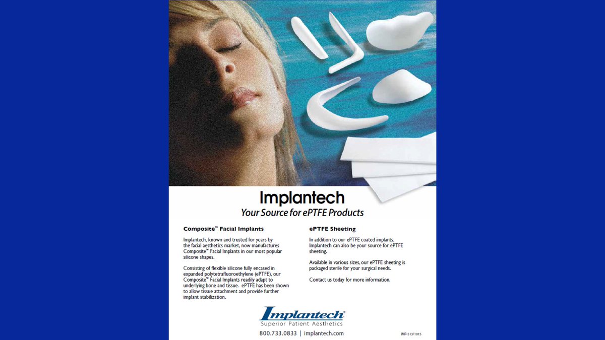 It’s Throwback Thursday and this is a sell sheet we had from back in 2015 – we still have our ePTFE Composite™ Facial implants and ePTFE sheeting, but since this sell sheet we have introduced solid ePTFE Facial Implants along with more sizes and thicknesses of ePTFE Sheeting.