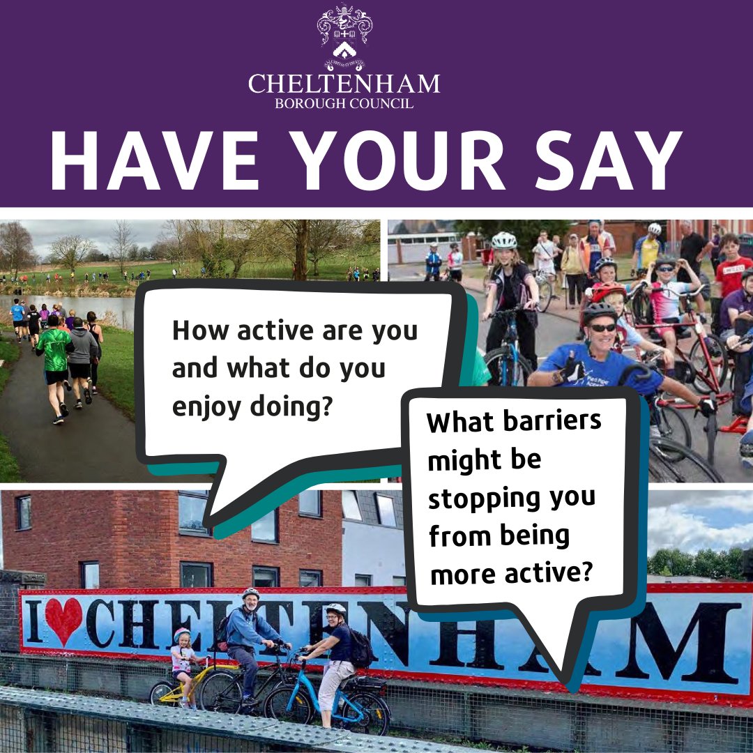 What type of sports and physical activities do you enjoy in Cheltenham? 🚴‍♂️🏃‍♀️🏏

We want to hear all about what helps you stay active and if you’ve experienced any barriers too. Help us shape the future of sports and activity in the town by sharing your views in our latest survey.