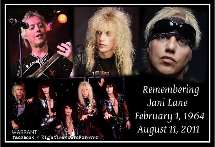 OfficialDaledoe's tweet photo. Happy Heavenly Birthday to singer/songwriter/musician, #JohnKennedyOswald , better known as #JaniLane ( February 1st.,1964-August 11th.,2011 ) of the band #Warrant ( @warrantrocks ). Gone but never forgotten. 🥳🎉🎊🎼🎶🎵🥁🎹🎸🎤🕊️🙏 #CherryPie #Heaven #ISawRed #BigTalk &amp; more. https://t.co/uAXgkVsu8J