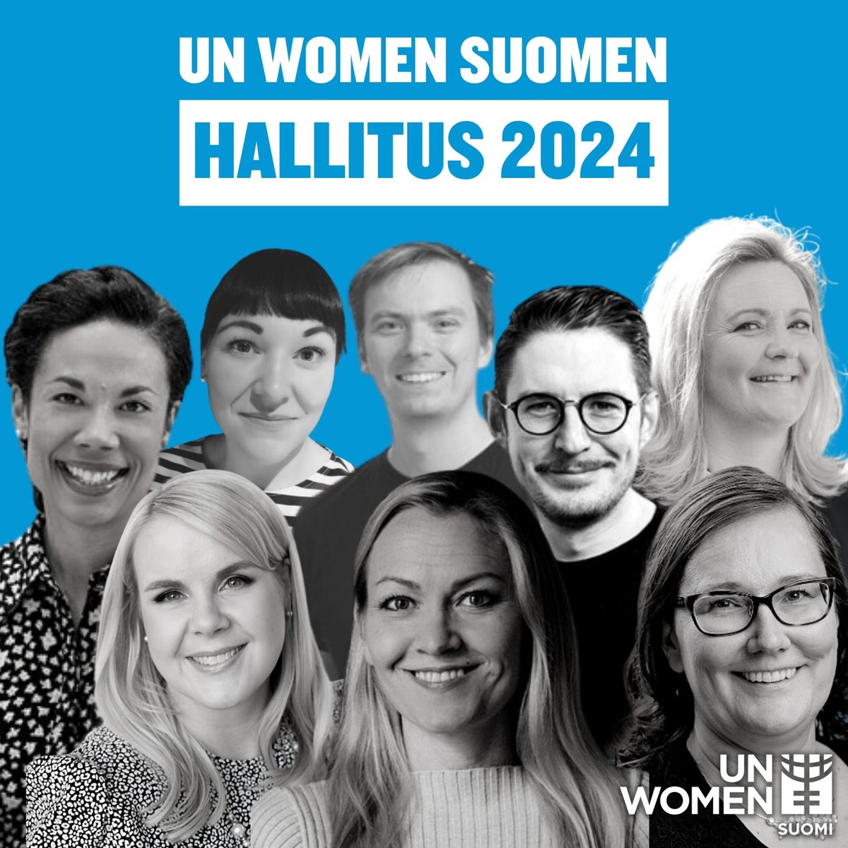 UNWomenSuomi's tweet photo. Esittelyssä hallituksemme 2024! Tervetuloa uudet jäsenet Ville Blåfield, Shadia Rask ja Johanna Kontio. Onnittelut myös tammikuussa puheenjohtajana aloittaneelle Hanna-Mari Manniselle! Hallituksessa jatkavat Janne Peltola, Laura Åvall, Elina Viitasaari ja Aino Försti-Smith. https://t.co/EH6Szwb4ef