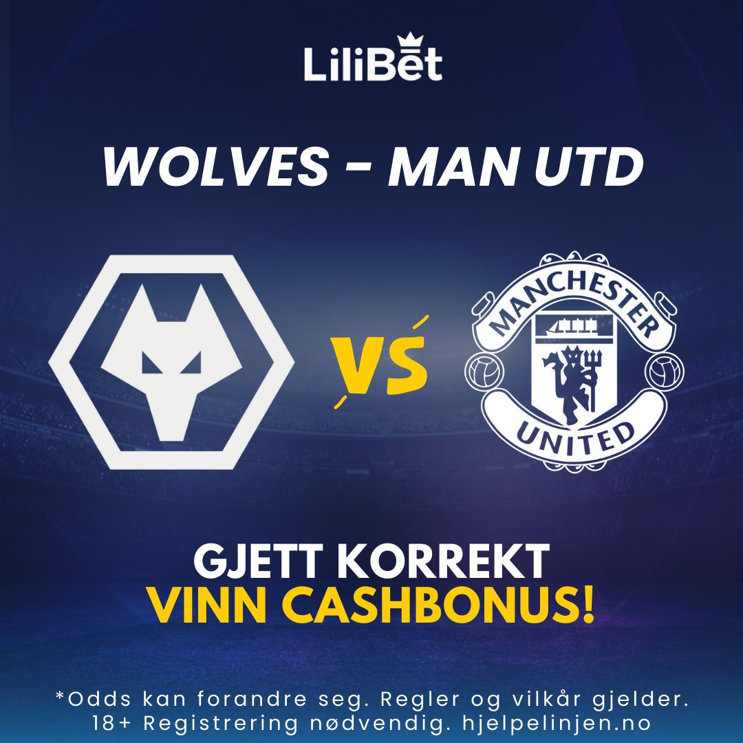 ⚽️ Tippekonkurranse i kveld! #WOLMUN 

🏴󠁧󠁢󠁥󠁮󠁧󠁿 𝗪𝗢𝗟𝗩𝗘𝗦 🆚 𝗠𝗔𝗡 𝗨𝗡𝗜𝗧𝗘𝗗 (21:15)

✅ Riktig resultat?
✅ Målscorer? ⚽️
✅ Retweet og trykk ❤️

Cashbonus deles ut til en riktig gjetter! 🤑