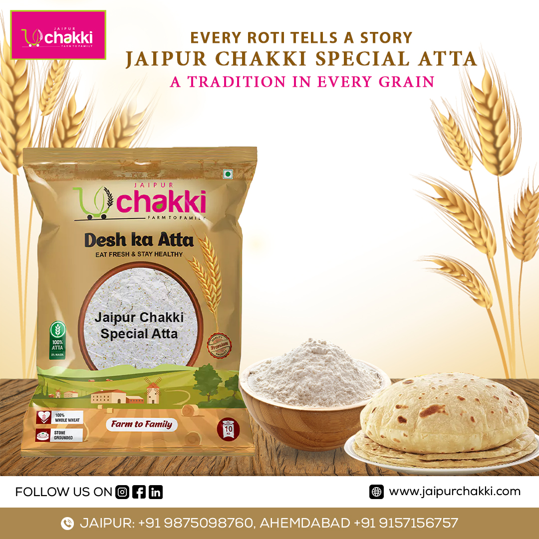 JaipurChakki's tweet image. Experience the traditional taste of Rajasthan with Jaipur Chakki Special Atta - where authenticity meets excellence! Elevate your culinary creations with the finest quality wheat flour.
For more details:
Website: jaipurchakki.com
#ChakkiAtta#AuthenticFlavor #CookingDelight