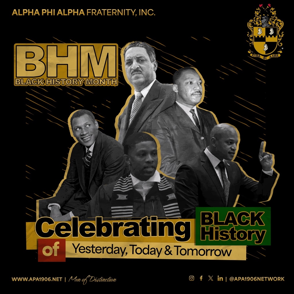 apa1906NETwork's tweet photo. During February, Alpha Phi Alpha Fraternity, Inc. celebrates Black History Month by recognizing those of our fellow Alpha Brothers, who have already made, are making, and will be making Black history: Yesterday, Today, and Tomorrow.
 
Please share.
#BHMYesterdayToday&amp;Tomorrow https://t.co/NMkfeiRm4C