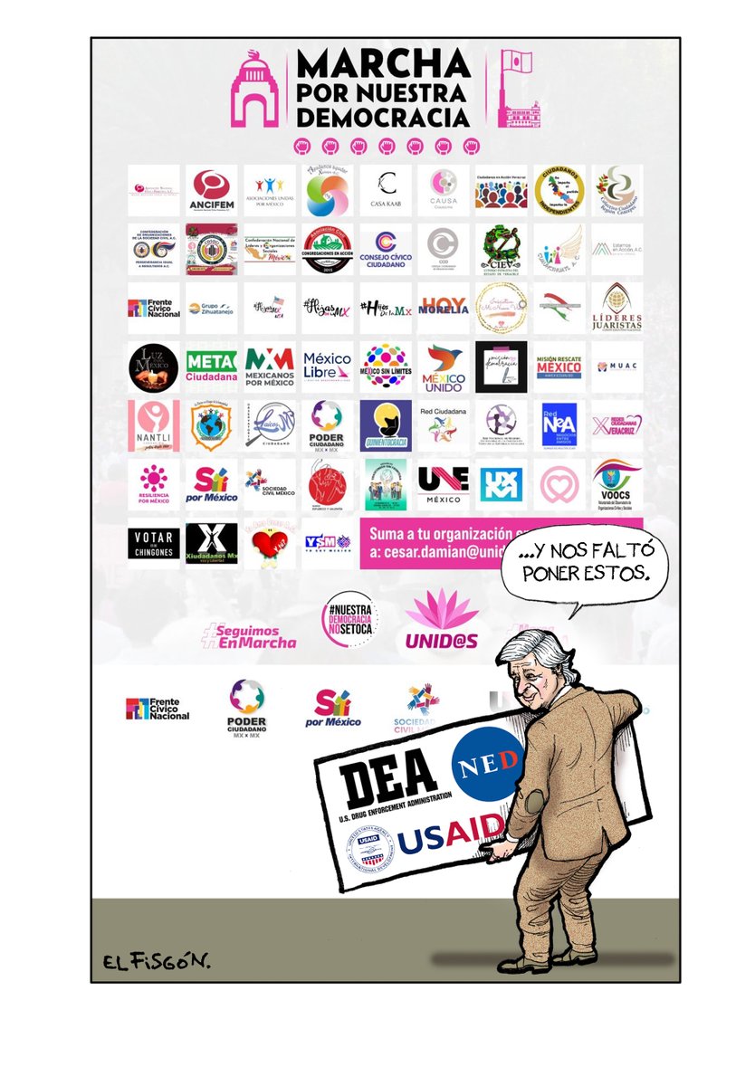 fisgonmonero's tweet photo. Se hacen llamar "Fuerza por México" pero defienden los intereses  de Washington. 
El Departamento de Estado y la DEA están detrás de la campaña de descrédito contra @lopezobrador_.
Los periodistas que dicen que "al poder se le cuestiona" están al servicio de estos poderes. https://t.co/OmyqQoGvro