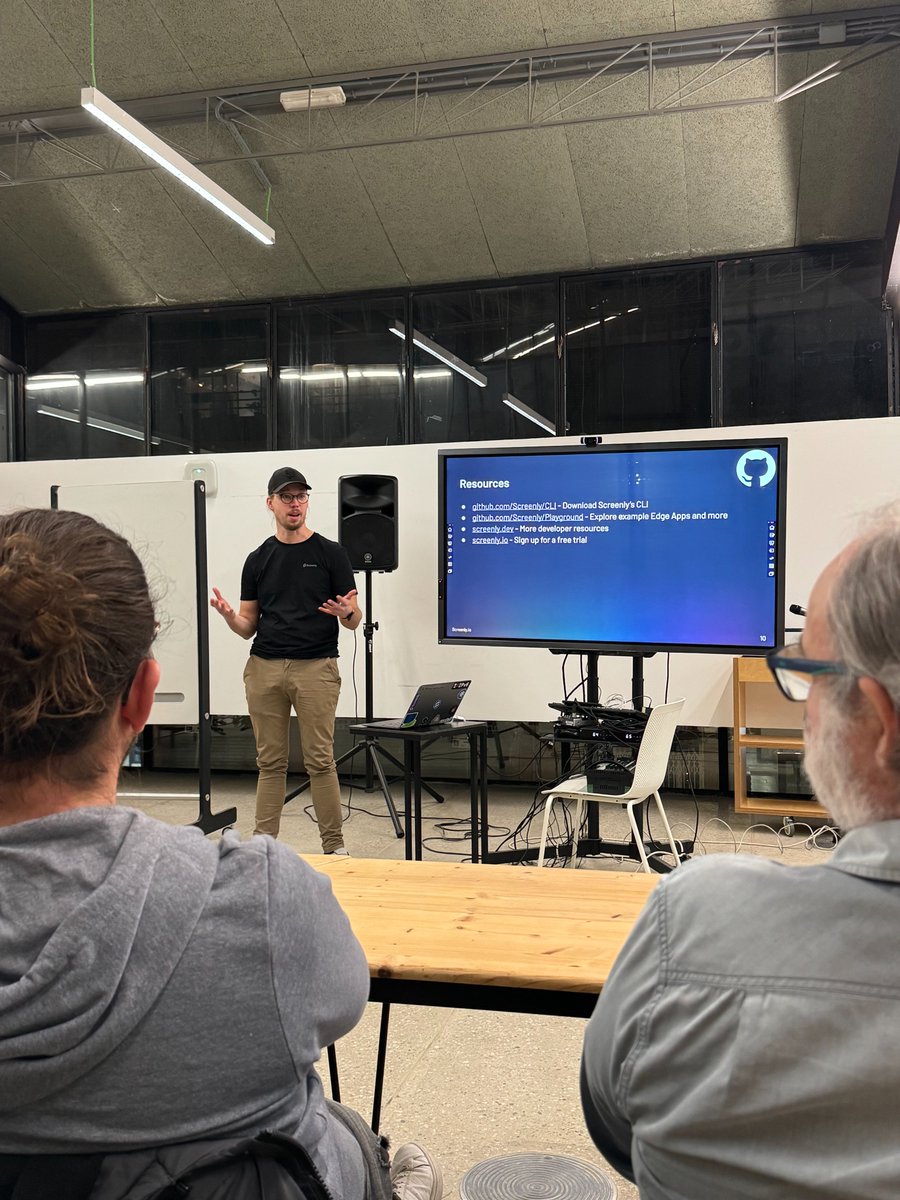 ScreenlyApp's tweet photo. Thank you @iotbcn, @femProcomuns and everyone who attended the January 2024 Internet of Things Barcelona #meetup. Excellent way of kicking off Screenly's visit to #ISE2024. Great conversations and a great speakers. It was a pleasure to talk #EdgeApps with you! - @vpetersson https://t.co/bfaOMzcJfY