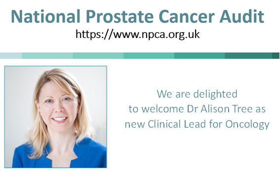 National Prostate Cancer Audit (@npca_uk) on Twitter photo We are excited to welcome Dr Alison Tree to the National Prostate Cancer Audit as the Clinical Lead for Oncology.
Alison joins us from The Royal Marsden NHS Foundation Trust where she is a Consultant clinical oncologist. You can follow Alison on <a href="/alison_tree/">Alison Tree ๐</a> We are excited to welcome Dr Alison Tree to the National Prostate Cancer Audit as the Clinical Lead for Oncology.
Alison joins us from The Royal Marsden NHS Foundation Trust where she is a Consultant clinical oncologist. You can follow Alison on <a href="/alison_tree/">Alison Tree ๐</a>