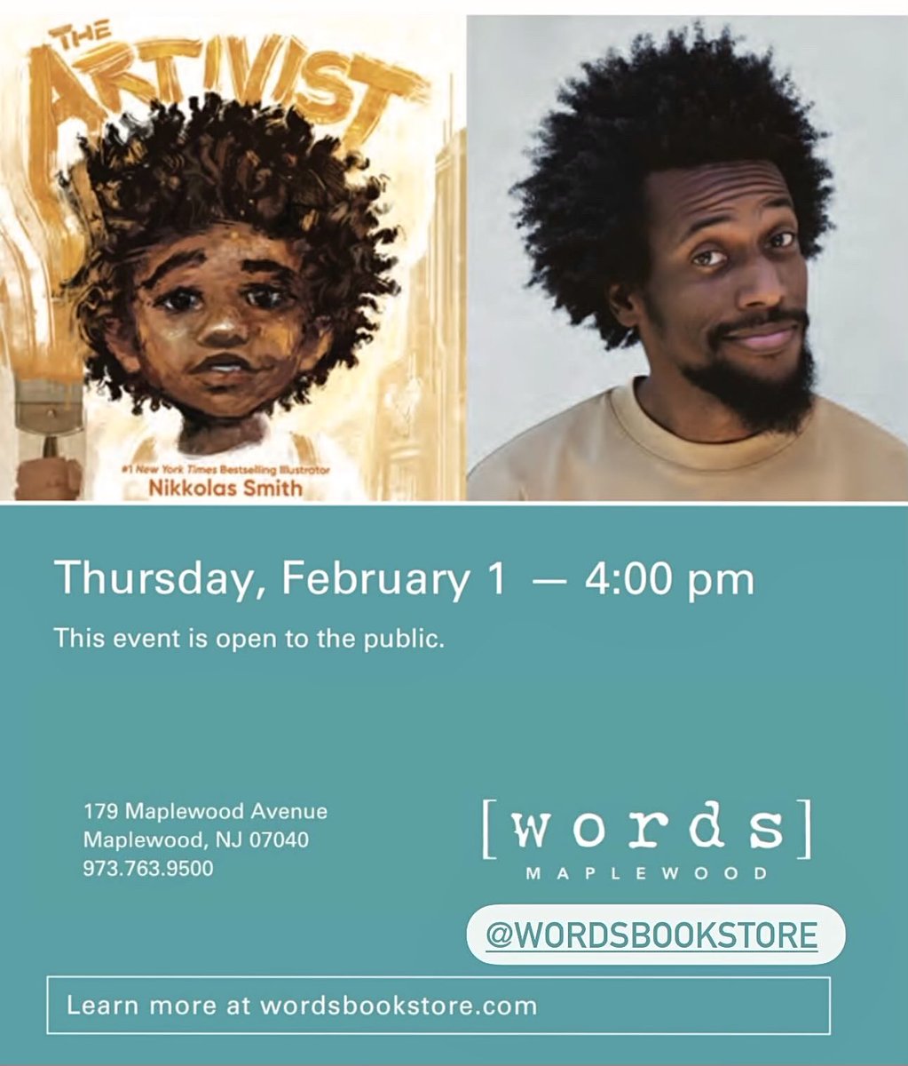 4NIKKOLAS's tweet photo. New Jersey!
Letโs start this beautiful month off right ๐๐พ๐จ๐โจ see you this afternoon at 4pm! Iโll be talking about #TheArtivist and signing books at @wordsbookstore !
#BlackHistoryMonth https://t.co/jo9i2MuTlc