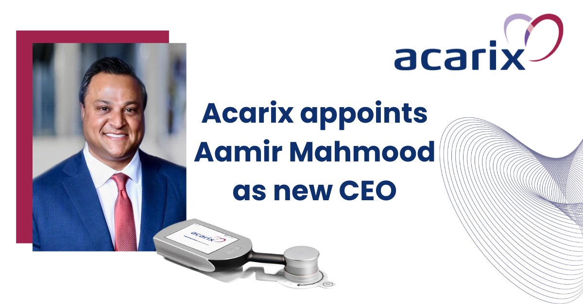 Acarix is thrilled to announce Aamir Mahmood as new CEO! Aamir's extensive medical device industry experience and strategic leadership make him an excellent addition to the team.

prnewswire.com/news-releases/…

#Acarix #CADScorSystem #diagnostics #CAD #coronaryarterydisease #medtechCEO