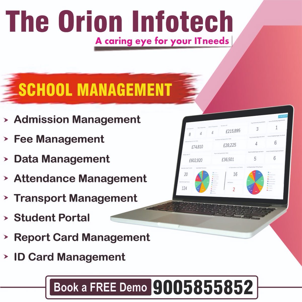 oriondigiworld's tweet photo. Orion School Management Software Is One Of The Best Simple Powerful Affordable Education ERP. Manages school smartly, reducing...
Get 10% 
Online Booking https://t.co/ioj1J2eaw8