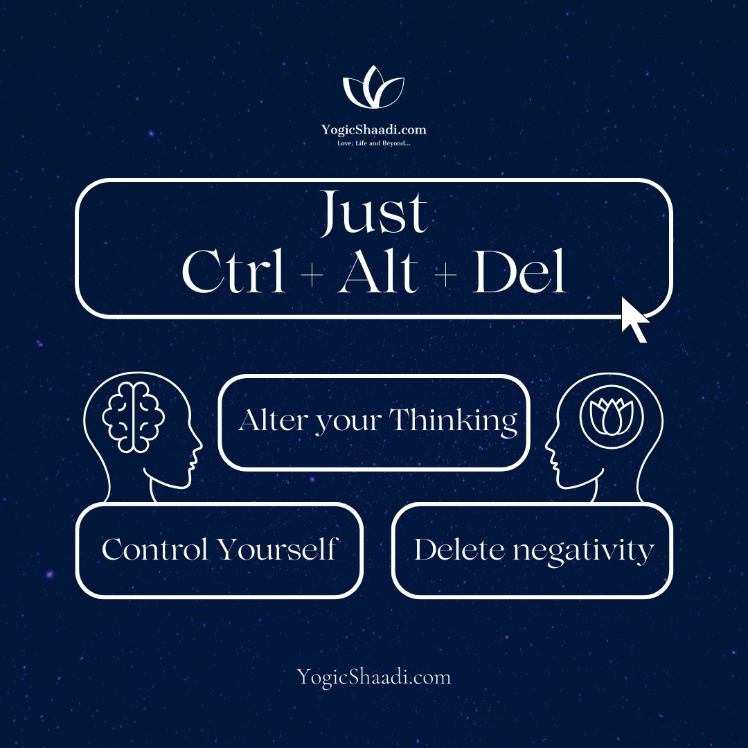 Consider a Mental Reboot: Press Ctrl + Alt + Del

#YogicShaadi #LoveLifeAndBeyond #spirituality #marriagegoals #love #mindfulness #happysoul #matrimonialsite #YogaLife #shaadi #gratitudechallenge #YogicPath #yogicpartners #journeyoflife #lifegoals #yogamemes #yogaeverywhere