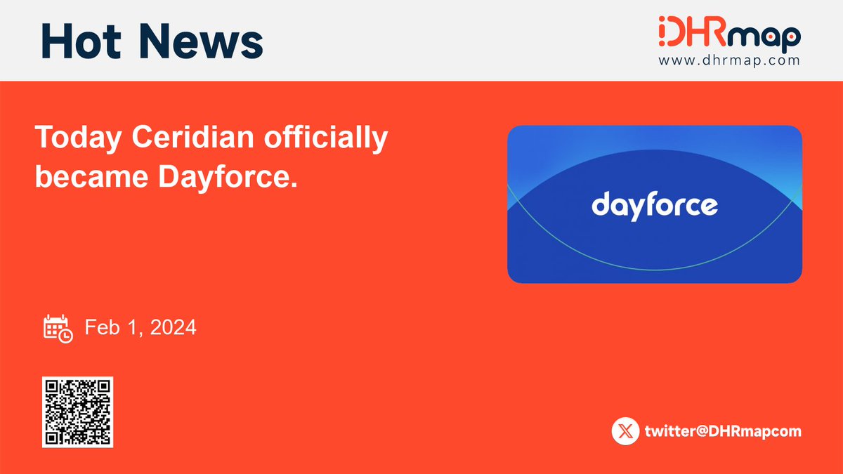 Exciting news in the HCM world: Ceridian has officially transformed into @Dayforce , with a new stock code DAY! This strategic rebrand signifies a leap forward, promising innovative, simplified solutions for global workforce challenges. #Ceridian  #Dayforce #NewBeginnings #DHRmap…