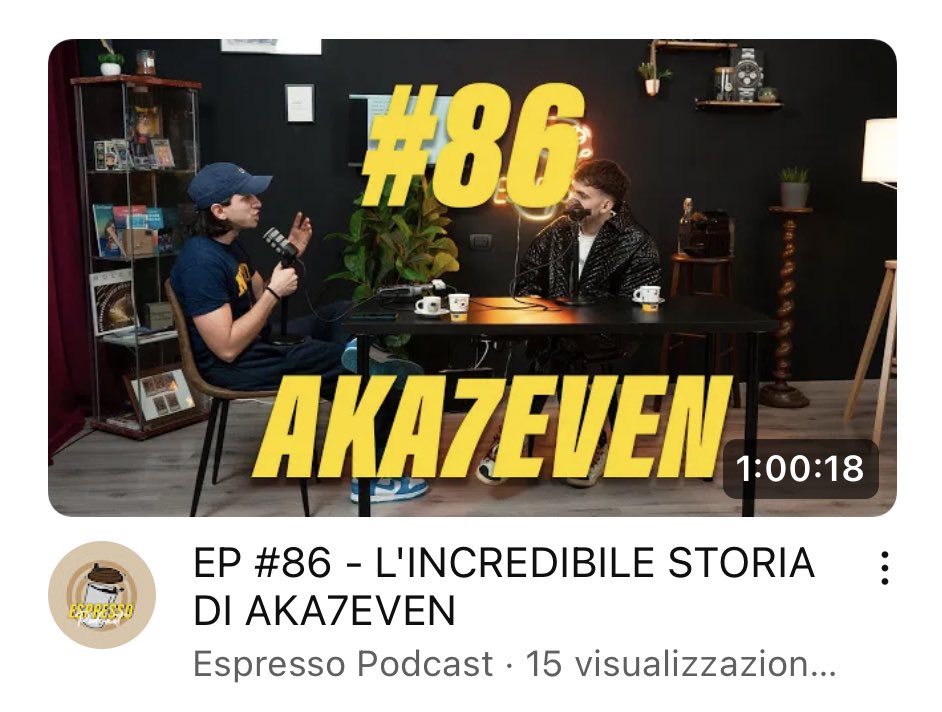 Aka7News's tweet photo. 📲 | È appena uscita una nuova puntata di “Espresso Podcast” con ospite Aka 7even su Youtube!
🔗: https://t.co/L1GjUEH72t…

#aka7even https://t.co/SFIevn3ydk