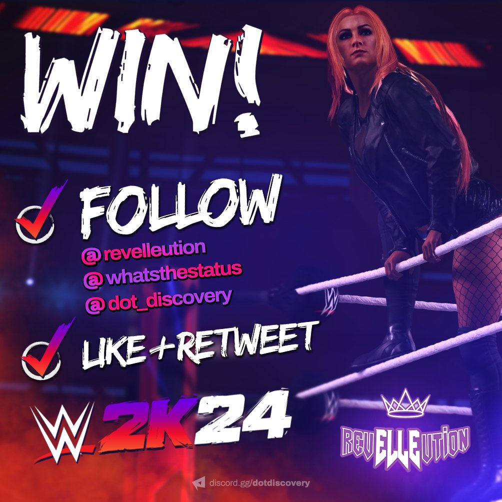 NEW! #WWE2K24 Giveaway! ★ Heres how to participate! ● RT & Like This Tweet ● Follow @WhatsTheStatus ● Follow @Revelleution2 ● Follow @dot_discovery ● Tag a friend in the replies for an extra entry! ★ Winner will be chosen February 8!