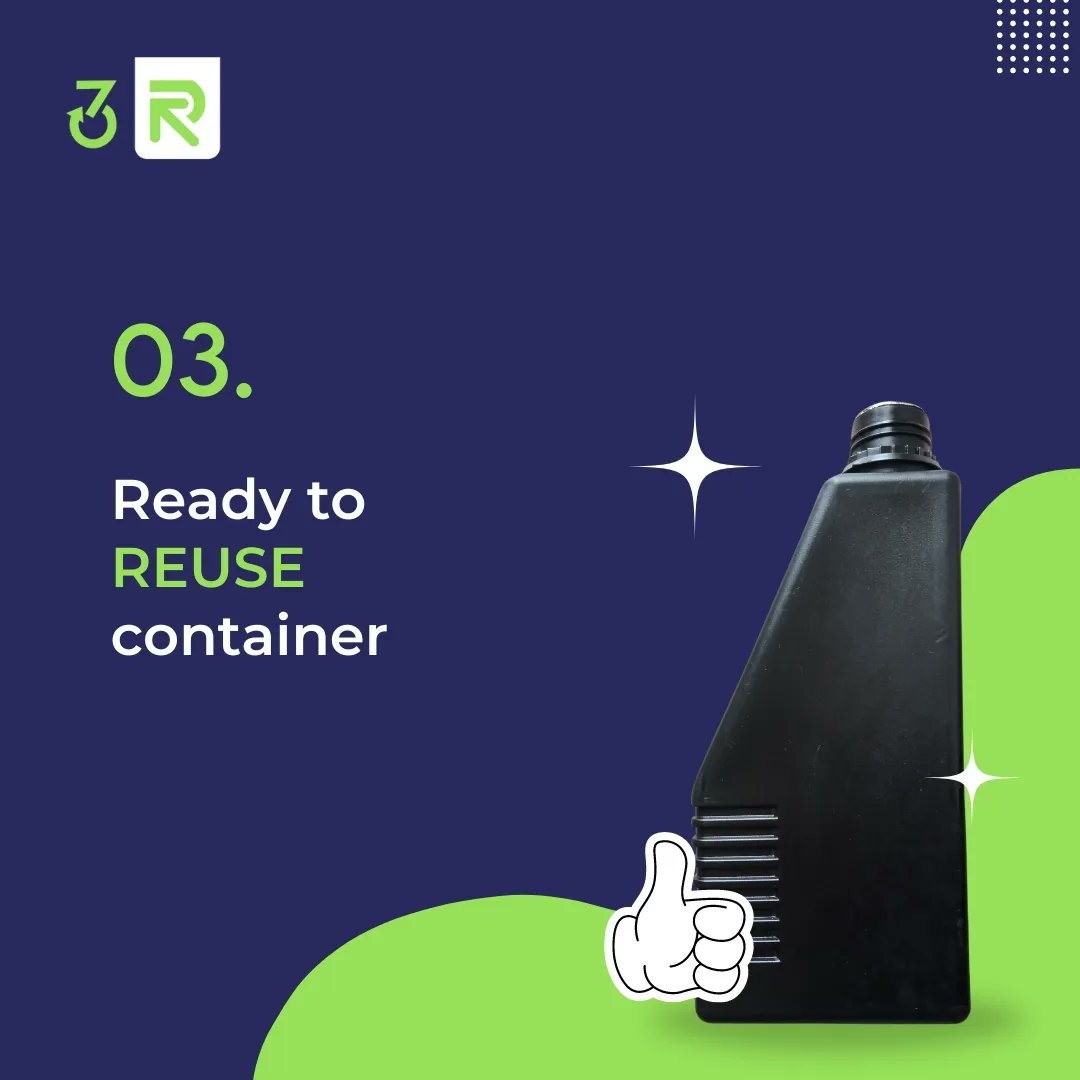 3R_solutionss's tweet photo. Easy and Responsible, here's how you can make the change and adopt a REUSE ecosystem, just like we did with @honda2wheelerin oil container! #reuserevolution
#3rsolutions #recover #recondition #reuse #reuseplastic #reusecontainers #plasticpackaging #plasticcontainer #RevolutionNow https://t.co/zcI8kz3Jeg
