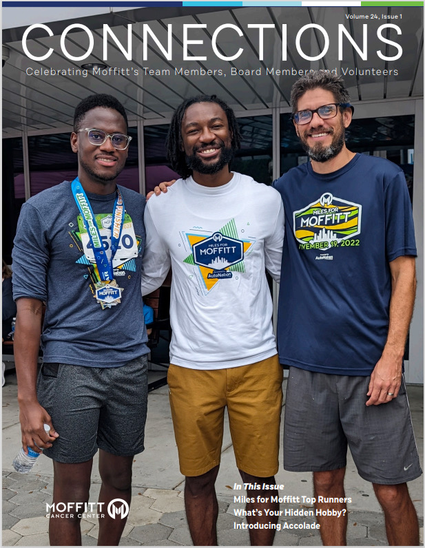 Latest issue of @MoffittNews Connections features #anesthesiologists @RichardsLeshawn, @StevenBradleyMD, & #DanielNahrwold on the cover! Some of the most talented (and fastest🏃‍♂️) anesthesiologists around!