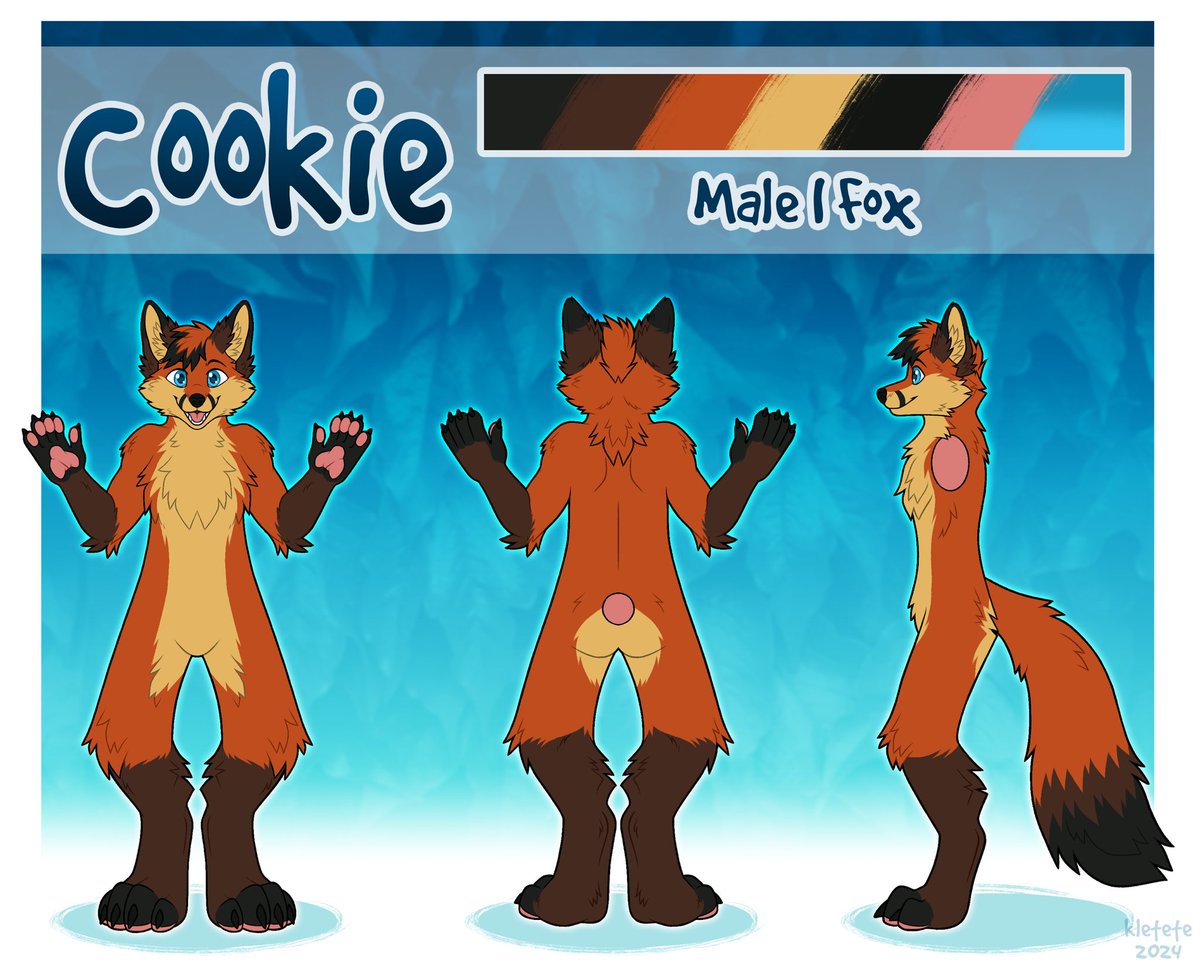 CookietheFoxNL's tweet photo. Thnx @AzsharaKletete for creating a new reference sheet of Cookie! He had become very beautiful! 🥰 https://t.co/g9FYGcSvdA