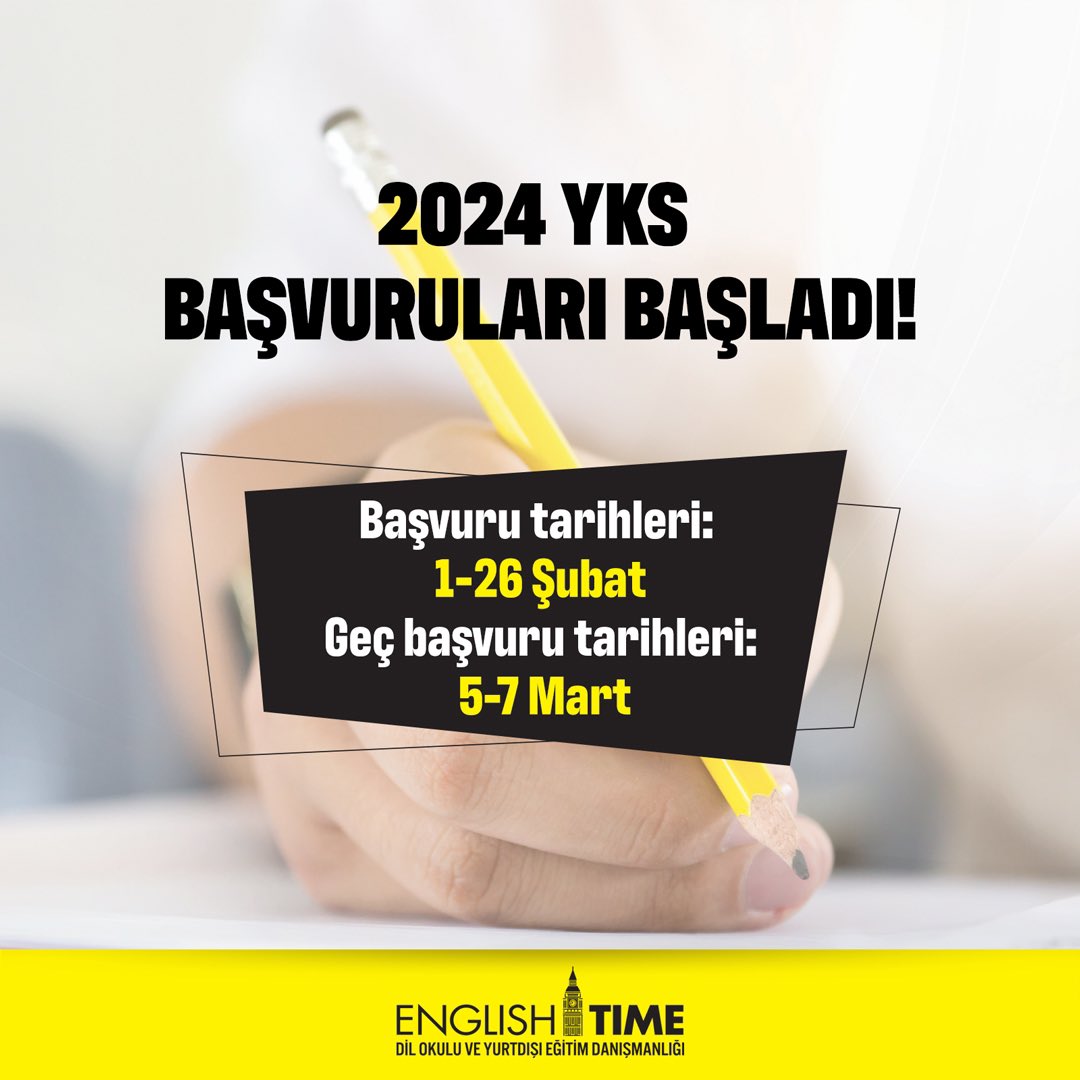 2024 #YKS sınavının başvuruları başladı.✍️

📌Sınav başvurunuzu, ais.osym.gov.tr adresinden yapabilirsiniz.