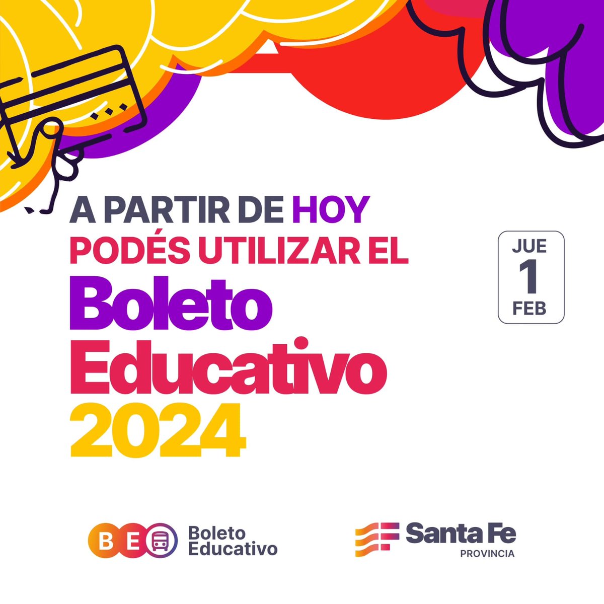 germanbaumg's tweet photo. Desde HOY y hasta el último día del año, podés usar el Boleto Educativo 2024. Recordá que el trámite es 100% online en https://t.co/EcS8Lcwxjo.
Podés solicitarlo si sos alumno regular, docente y asistente escolar de los establecimientos educativos declarados. https://t.co/qMQNevUpdU