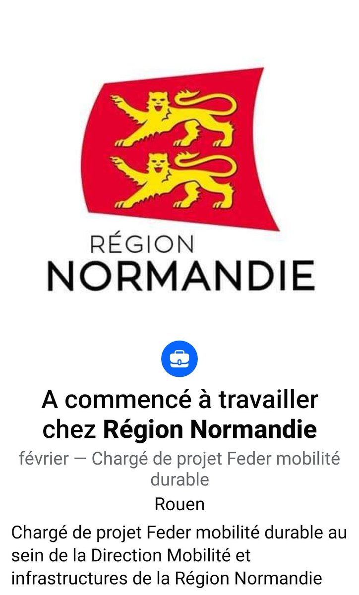 ZanaMiso's tweet photo. Nouveau départ
Chargé de projet Feder mobilité durable
#rouen #normandie #France https://t.co/dGbALVsLTf