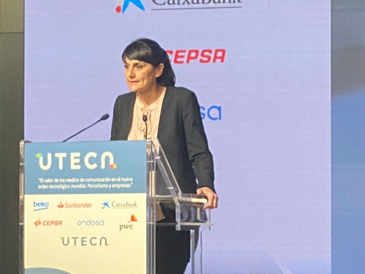 ➡️ Clausura la #JornadaUteca la secretaria de Estado de Telecomunicaciones e Infraestructuras Digitales, <a href="/mariagv/">M González Veracruz</a> 

Ha resaltado el valor de los medios de comunicación en el mundo actual. Y ha reivindicado como fundamental un acuerdo de país sobre las capacidades tecnológicas.