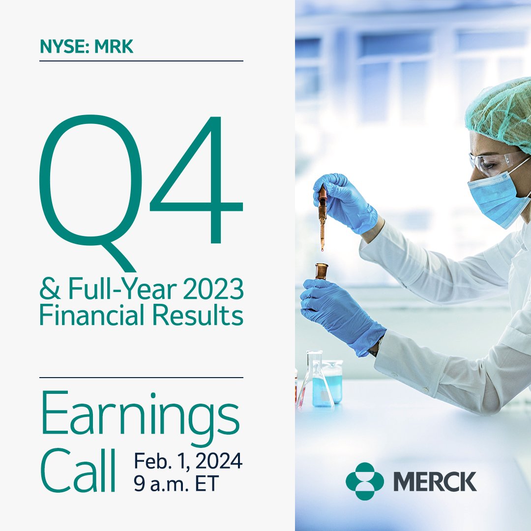 Join us today at 9 a.m. ET to learn more about our Q4 and full-year 2023 #earnings: merck.us/2Tv6Nnq $MRK