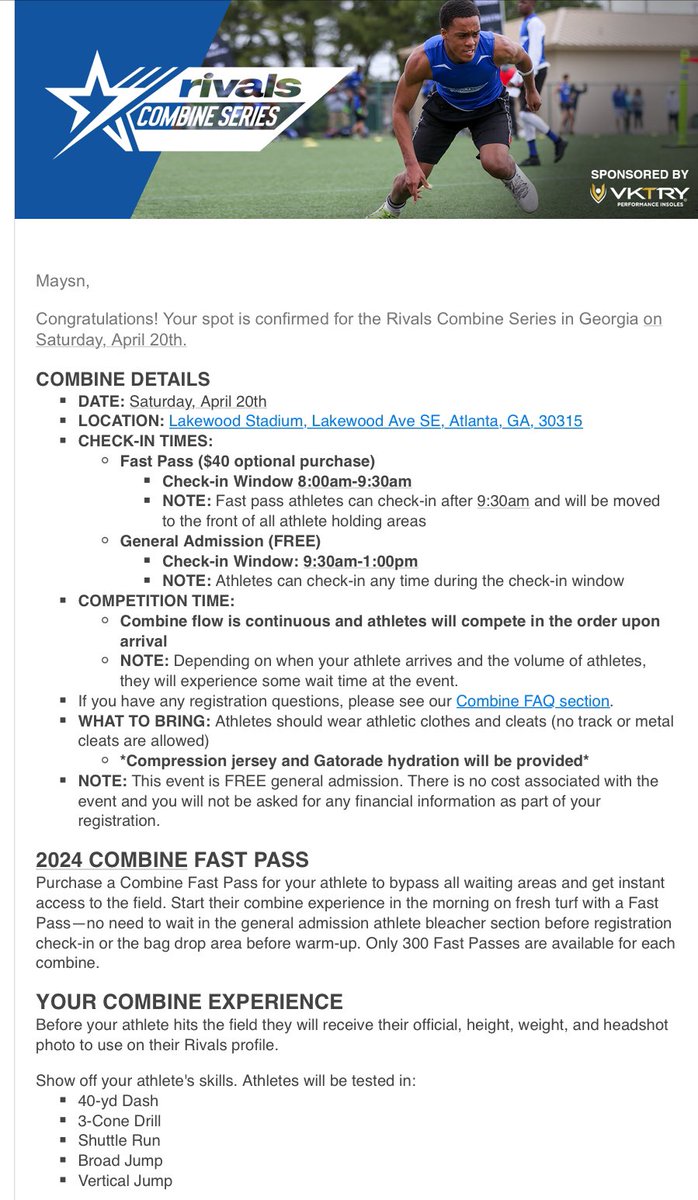Excited to attend <a href="/Rivals/">Rivals</a> combine April 20th in the ATL! <a href="/FarragutFB/">Farragut Football</a> <a href="/CoachMarcG/">Marc Giles</a> <a href="/JGonzalesJr10/">Julio Gonzales Jr.</a>