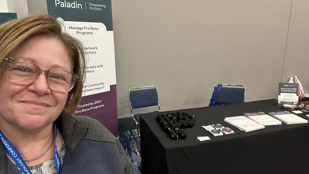 LonaMpls's tweet photo. Are you at the @LSCtweets ITC Conference this week? Find me in the exhibit hall and learn about Paladin - free for Legal Aid Orgs! https://t.co/rcg7kYU4LV