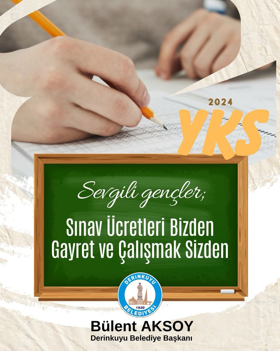 baksoy50's tweet photo. Sevgili gençler “YKS Başvuru Ücretleri” Bizden…❤️

Siz yeter ki gayretiniz ve başarma azminizle çalışmaya devam edin.

İlçe Milli Eğitim Müdürlüğü ile koordine edilecektir.

#SevdamızDerinkuyu @kemikkiranali @MvSuleymanOzgun @Emre_Caliskann https://t.co/lohqGJFJp7