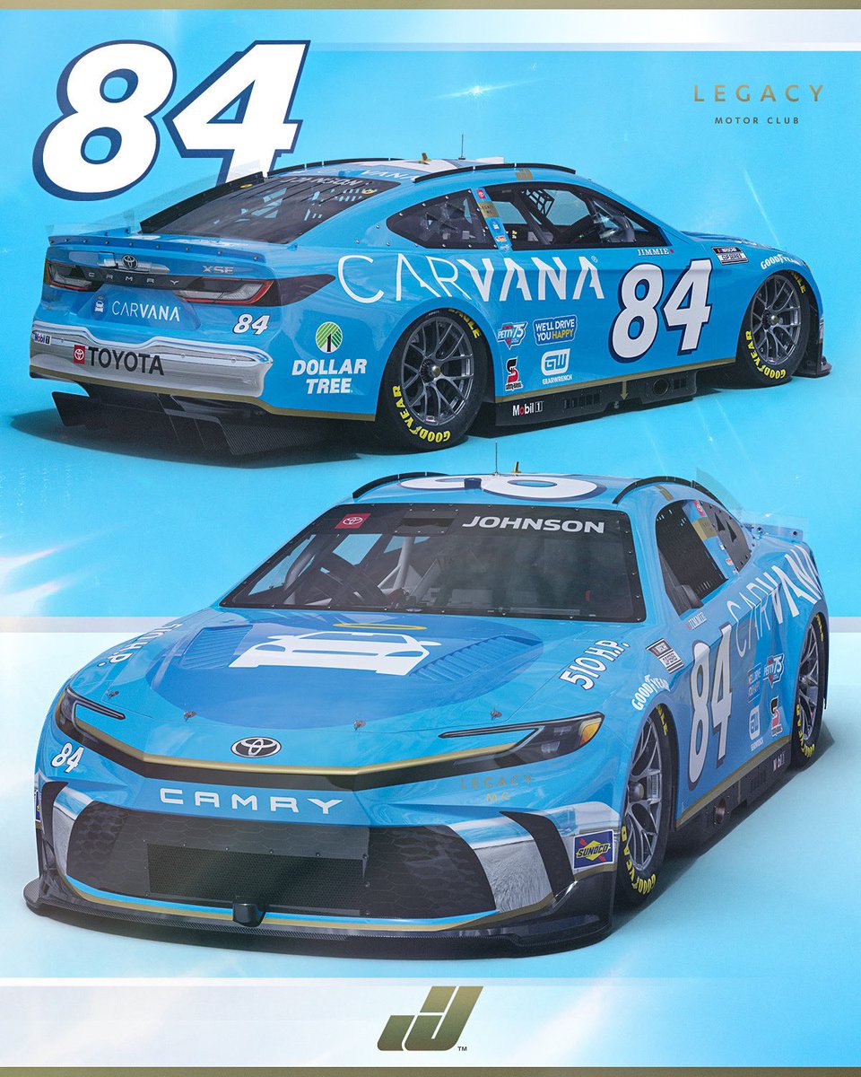 NASCAR's tweet photo. Another seven-time champion rocks Petty Blue. 

@JimmieJohnson’s paint scheme for the #DAYTONA500 is here! https://t.co/SU01OM8Pqm