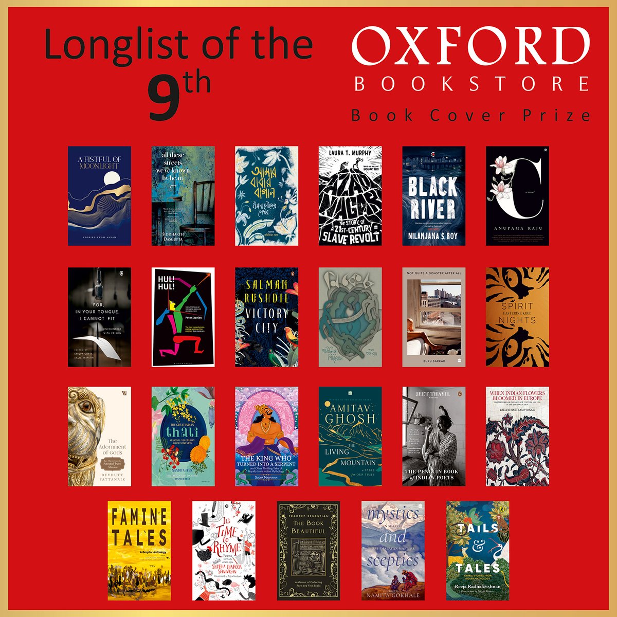 As many as three JUP titles in the longlist of the 9th Oxford Book Cover Prize. Best of luck to the designers Paromita Brahmachari, @DebkumarMitra , and @trinankur . We are also chuffed that two of JUP's titles are in Bengali-the only two non-English titles in a field of 24.